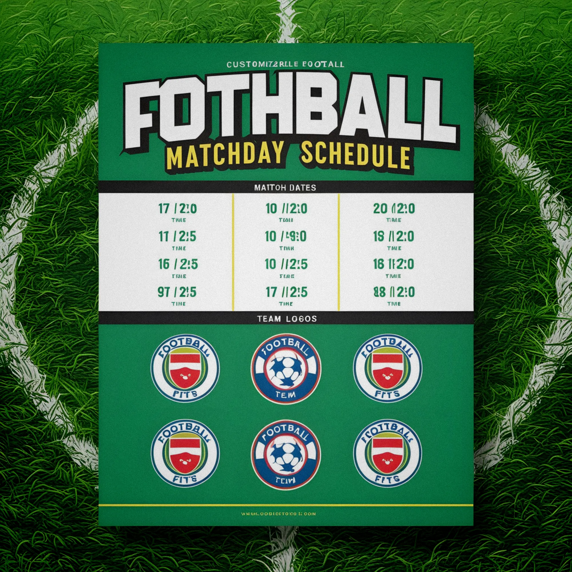 Calendrier affiché dans un vestiaire de club de football amateur avant la nouvelle saison