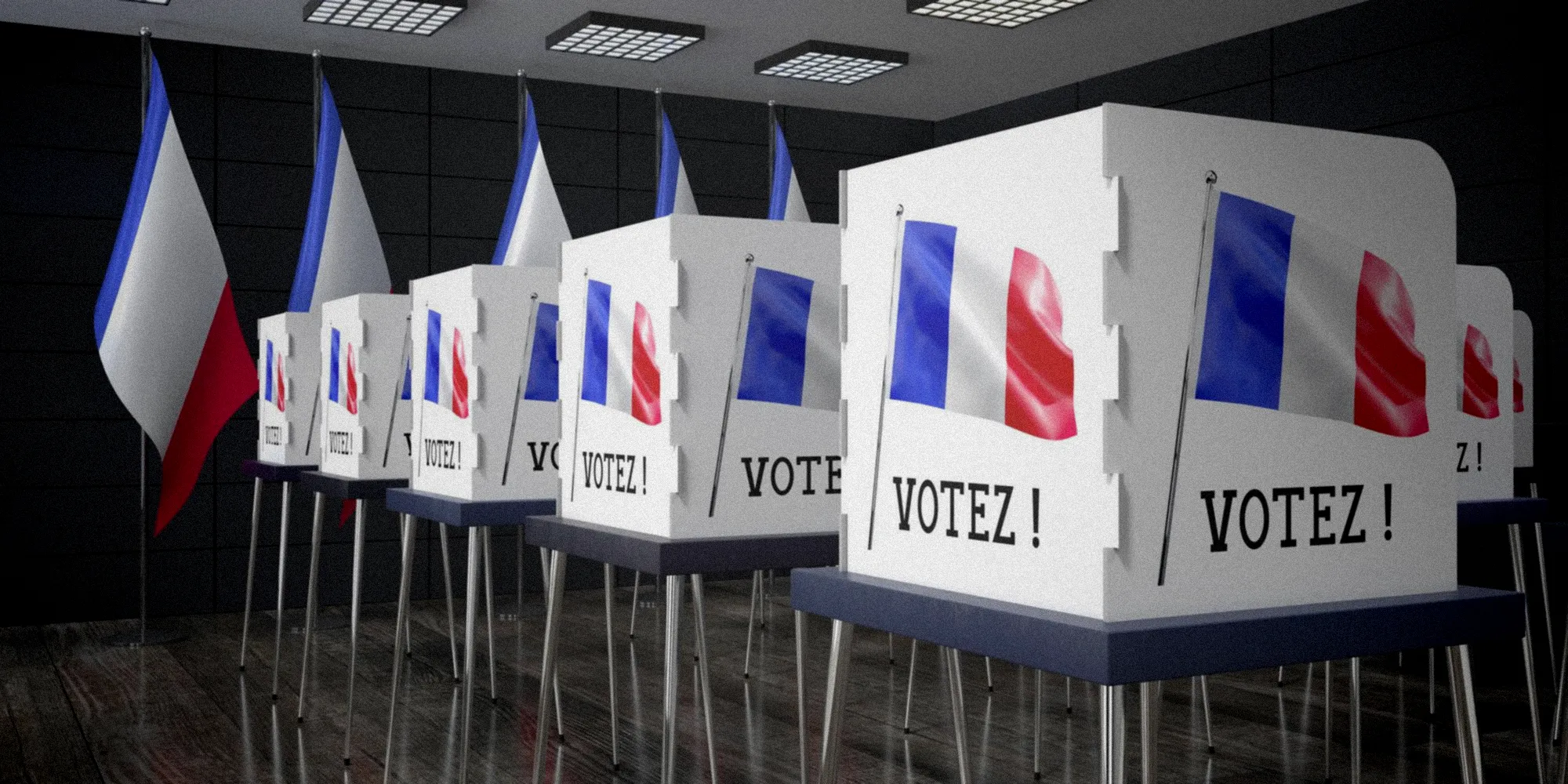 Salle de vote en Nouvelle-Calédonie avec électeurs exprimant leur choix démocratique aux urnes