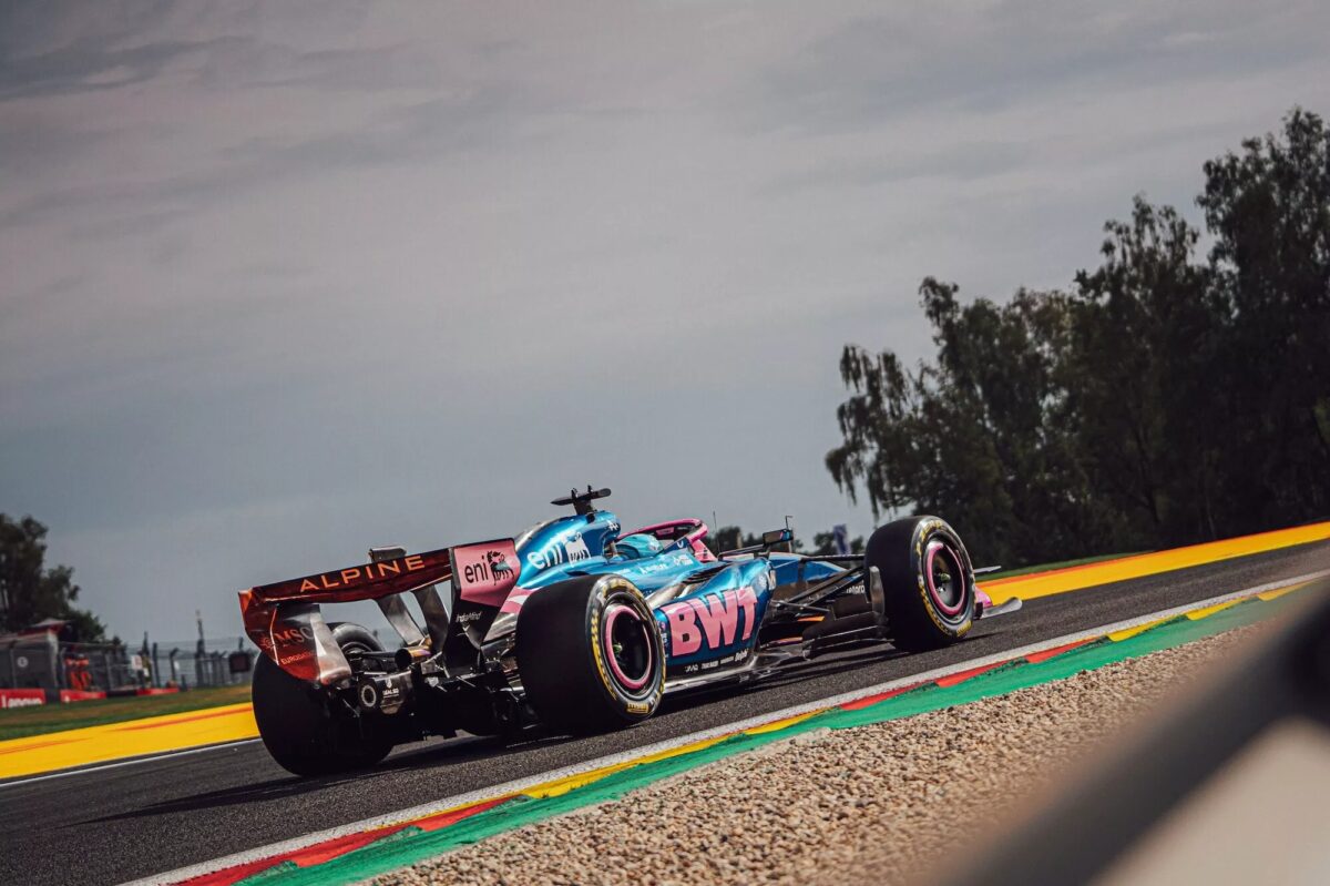 Alpine A526 arrière Formule 1 2026 Spa Ardennes échappement diffuseur Grand Prix Belgique