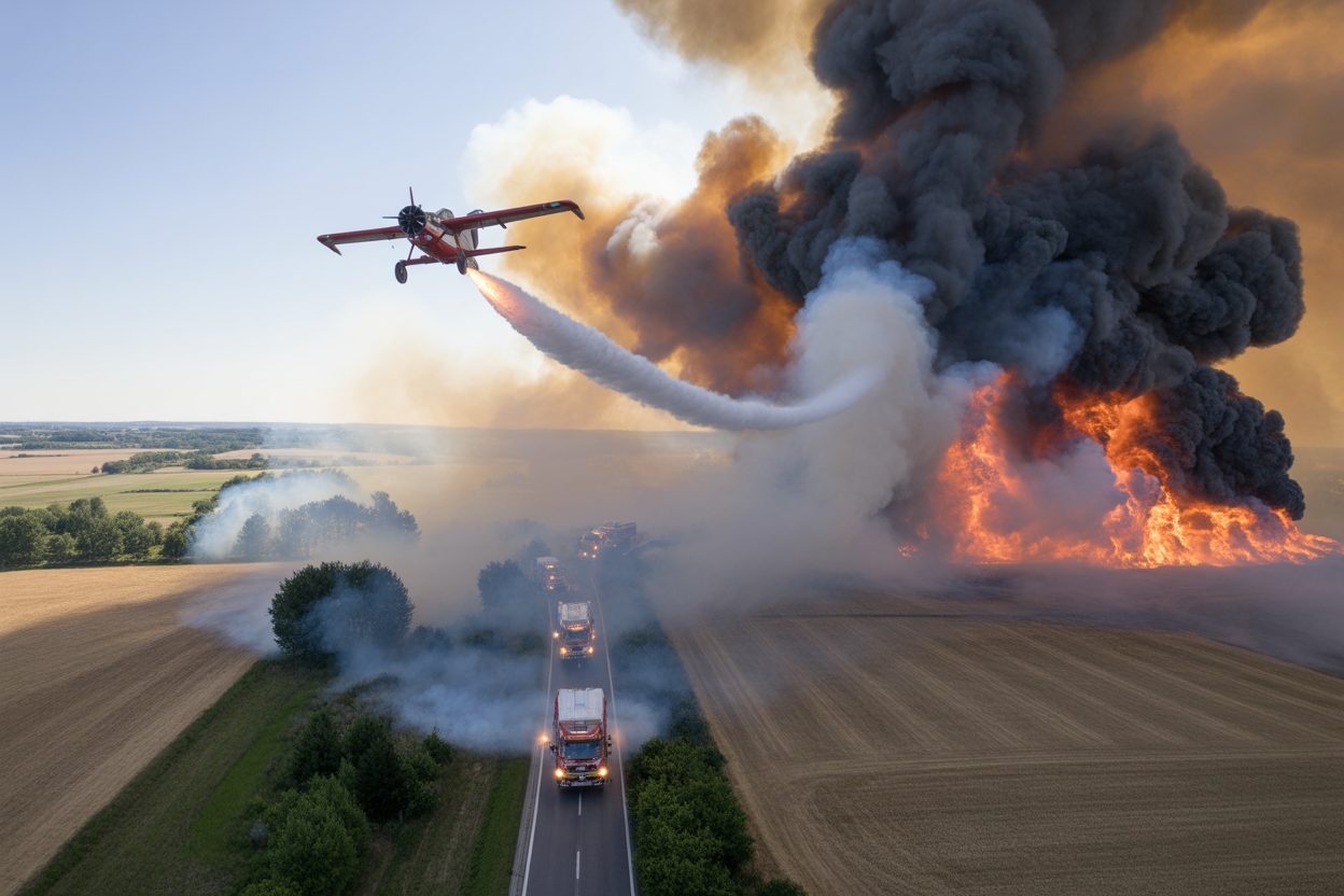 50 hectares partis en fumée près de Dijon : plus de cent pompiers mobilisés