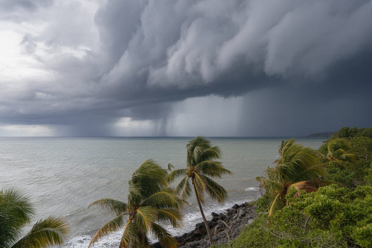 Fortes pluies en Martinique : jusqu'à 80 mm attendus en 3 heures sous l'onde tropicale Fortes pluies en Martinique : jusqu'à 80 mm attendus en 3 heures sous l'onde tropicale