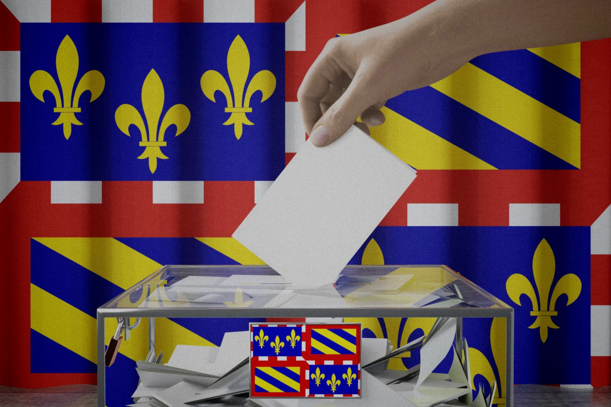 Un électeur corse consulte son bulletin de vote autonomiste sur une tablette numérique éclairée