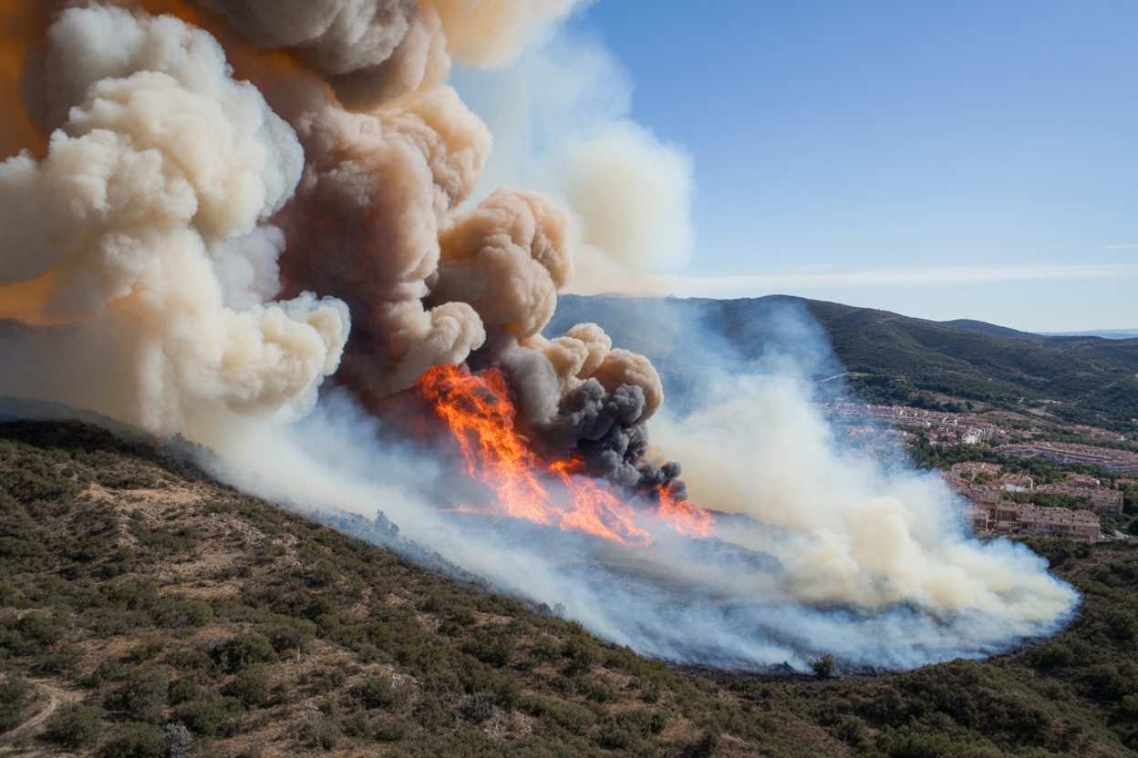 Près de Madrid, deux incendies fusionnent : 6 000 hectares détruits, 10 000 personnes évacuées Près de Madrid, deux incendies fusionnent : 6 000 hectares détruits, 10 000 personnes évacuées