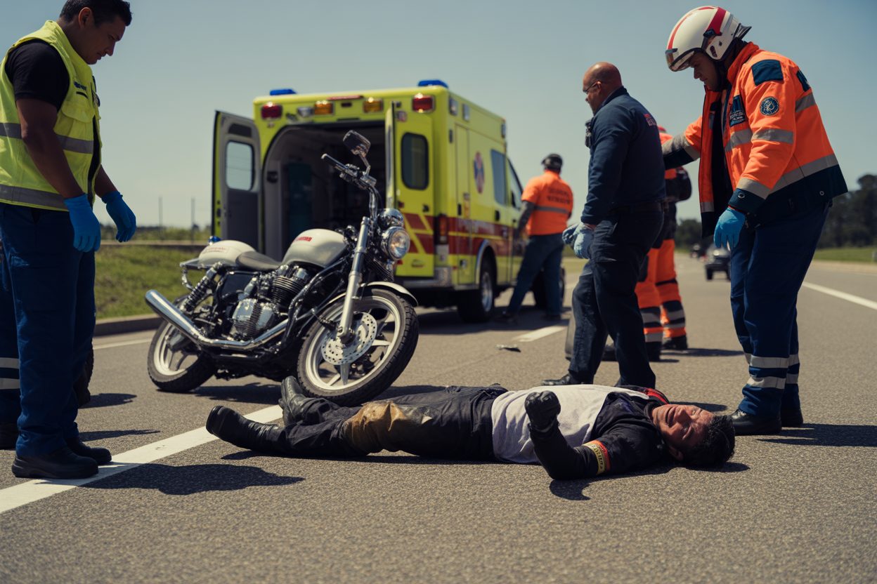 Rue Schoelcher à Saint-François : un motard de 29 ans héliporté vers le CHU dans un état grave