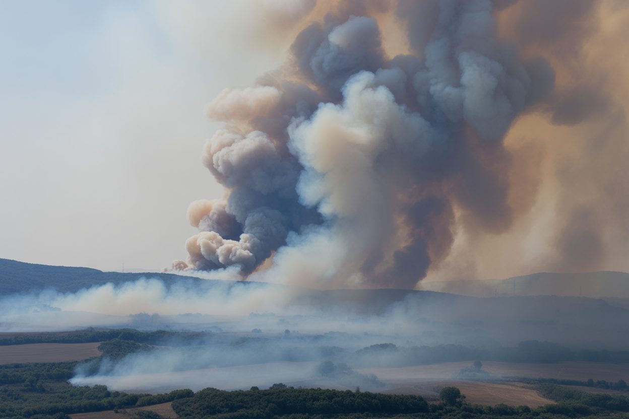 Sept départements d'Occitanie sous les fumées d'incendie : alerte rouge dans le Lot et l'Aveyron