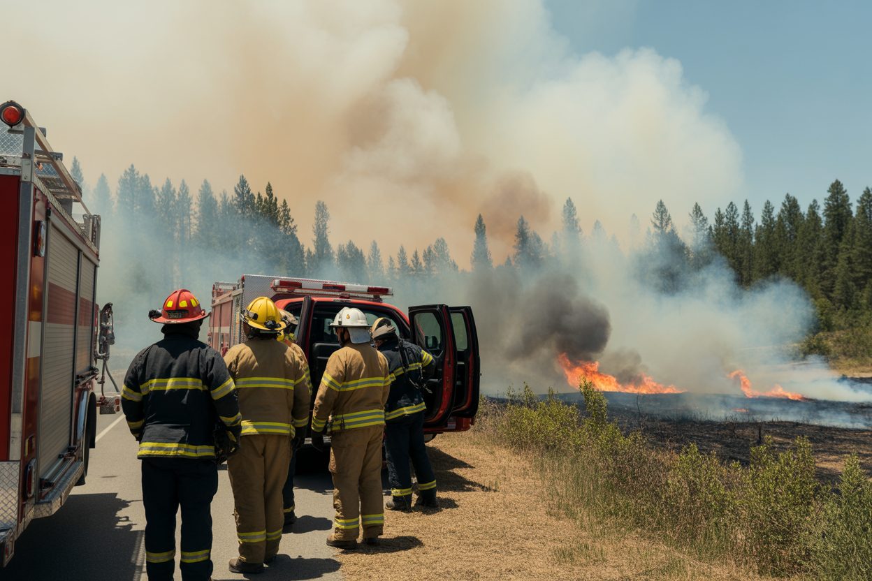 27 pompiers réunionnais s'envolent vers la Gironde : mission de 15 jours sur les feux de forêt