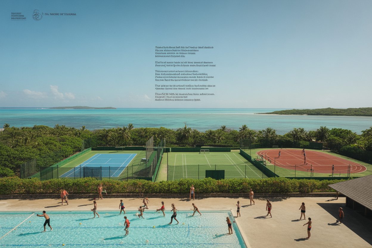 30 millions de francs pour équiper pirogues et voiliers : quatre clubs soutenus par l'État Installations sportives modernes dans un cadre tropical insulaire avec athlètes en entraînement