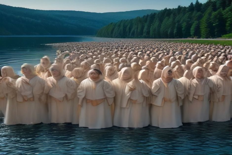 330 choristes réunis à Gérardmer : les Voix du Lac font résonner l'église Saint-Barthélémy Ensemble de choristes en formation lors d'une répétition ou représentation musicale collective en plein air