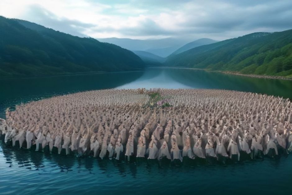 330 choristes réunis à Saint-Barthélémy : les Voix du Lac font résonner Gérardmer Un grand ensemble de choristes en formation chante en plein air près d'un plan d'eau