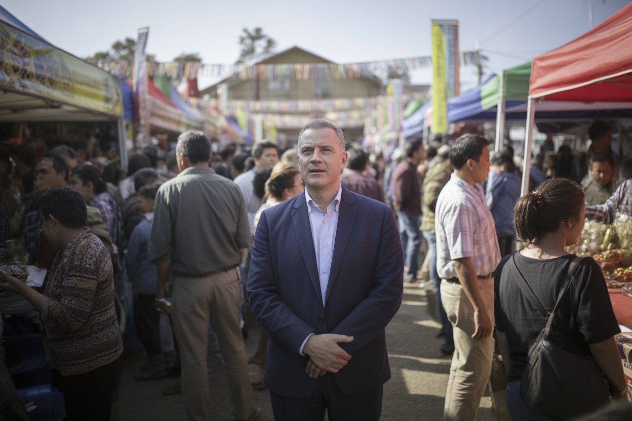 À Bourail, 20 000 visiteurs à la Foire et 4 morts sur la route : le maire Patrick Robelin appelle à agir Ambiance festive d'une foire avec étals colorés, visiteurs et décorationscommunitaires