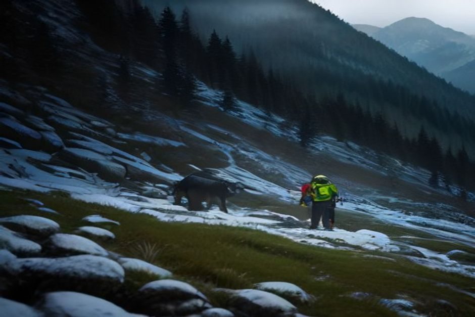 Aravis : un randonneur de 78 ans porté disparu depuis samedi, appel à témoins du PGHM Équipe de secours en montagne parcourant un terrain escarpé et boisé en zone alpine