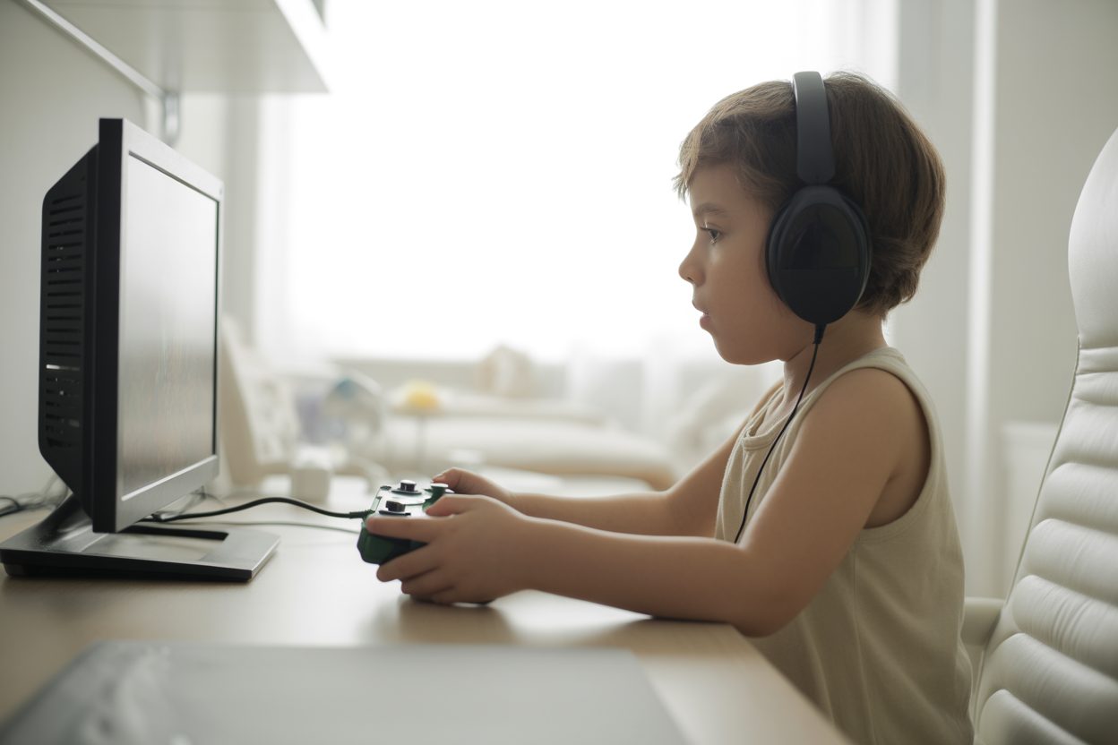 Au Japon, un jeu vidéo sur ordonnance soigne les troubles de l'attention chez les enfants : 30 minutes par jour pendant six semaines Enfant concentré sur un contrôleur de jeu vidéo lors d'une séance dans un cadre thérapeutique