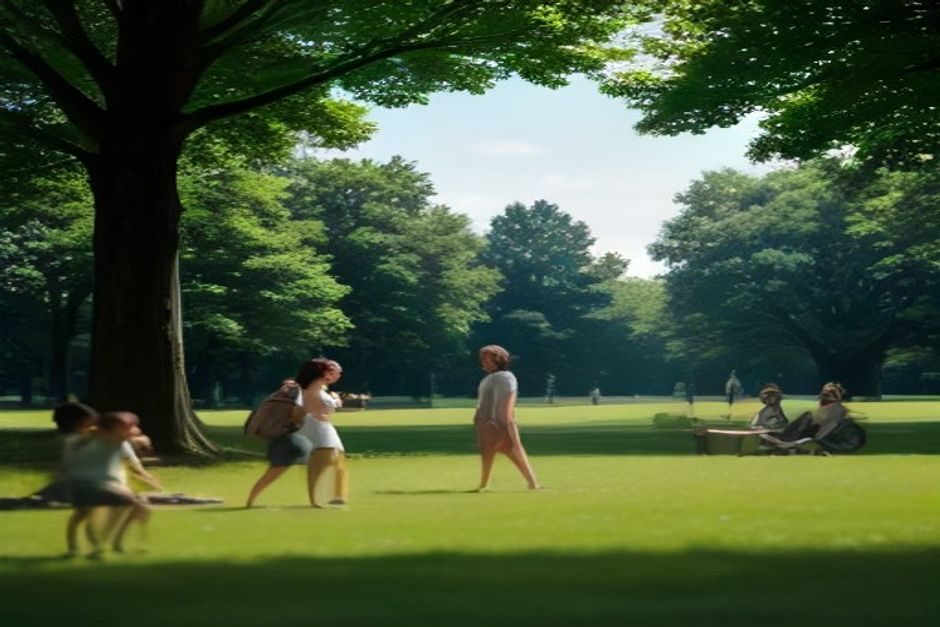 Dix sorties pour prolonger l'été à Paris et en Île-de-France sans partir en vacances Famille en loisir dans un parc verdoyant, enfants et adultes profitant d'une journée ensoleillée