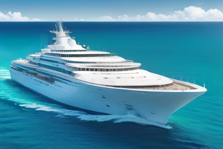 MSC World Asia aux Antilles, hiver 2027-2028 : croisières au départ de Pointe-à-Pitre Navire de croisière moderne naviguant en eaux tropicales cristallines sous un ciel dégagé