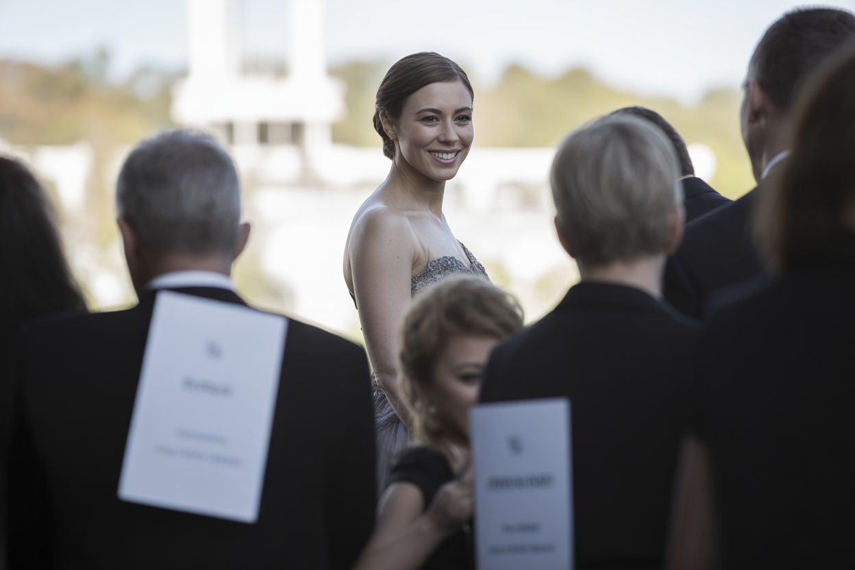 Norine Isidore remporte Miss Ronde 2026 à Saint-Laurent Femme en robe de soirée élégante, souriante sur une scène illuminée
