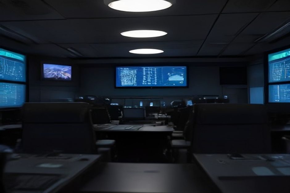 Pour coordonner ses radars et ses missiles, Copenhague mise sur Thales et le logiciel danois Systematic Centre de commandement militaire avec operateurs surveillant des ecrans tactiques de defense aerienne