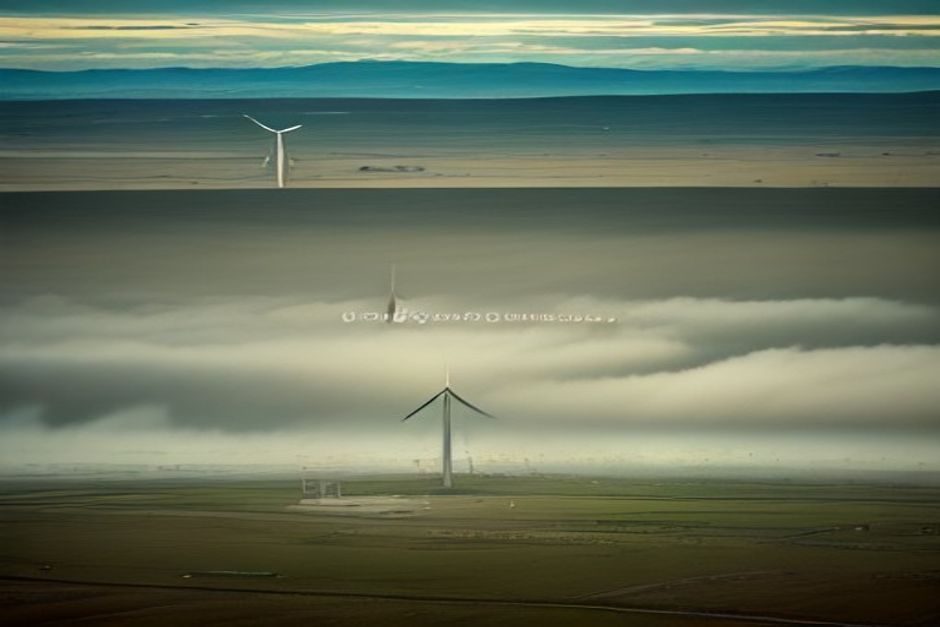 Saint-Martin-des-Besaces : deux éoliennes de 150 m installées, 40 % de production en plus Chantier de construction d'un parc éolien avec tours de turbines en cours d'installation
