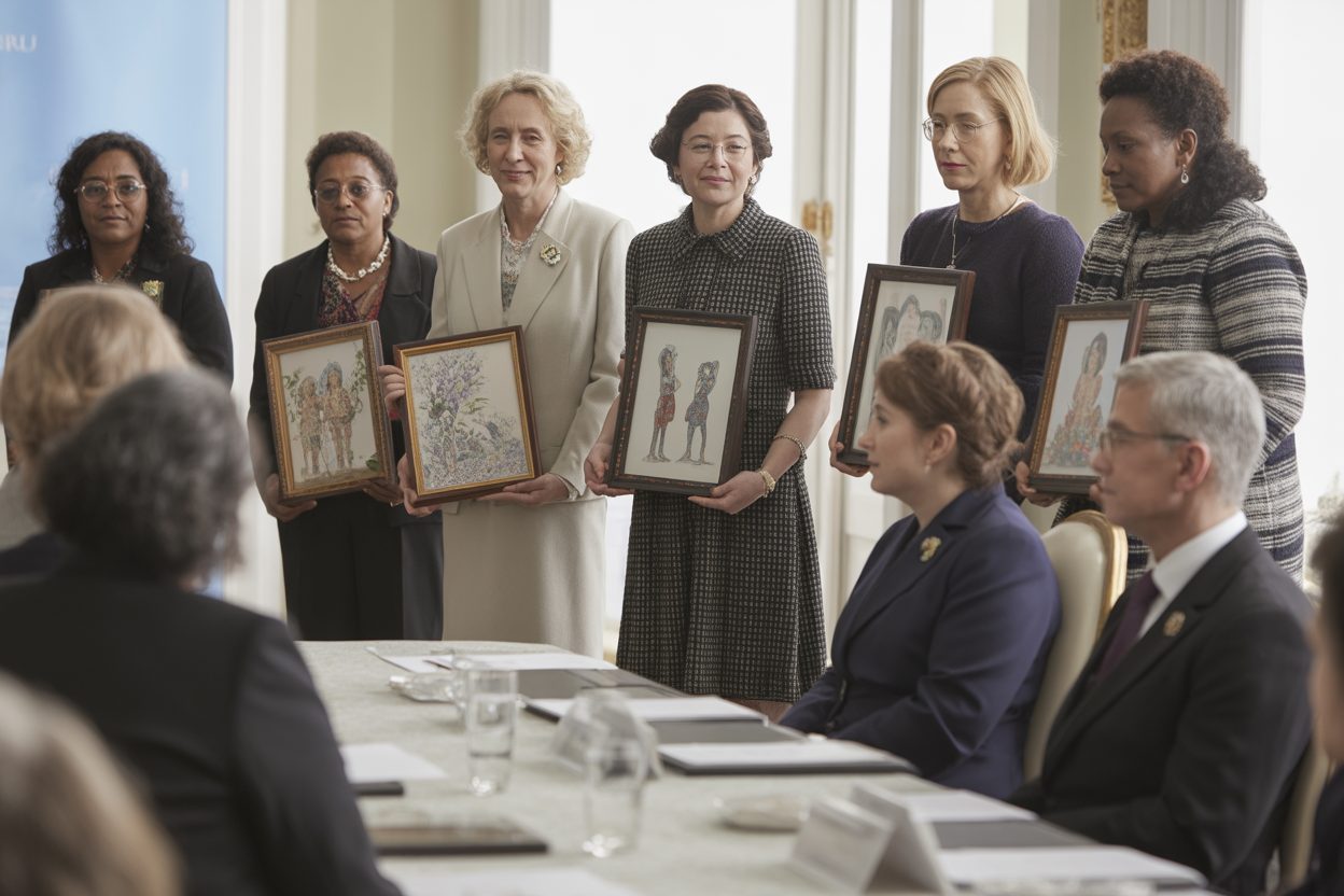 Sept sculptures pour les 65 ans du Territoire : les femmes de Wallis-et-Futuna remercient l'Assemblée Remise officielle d'œuvres d'art par des femmes lors d'une cérémonie institutionnelle