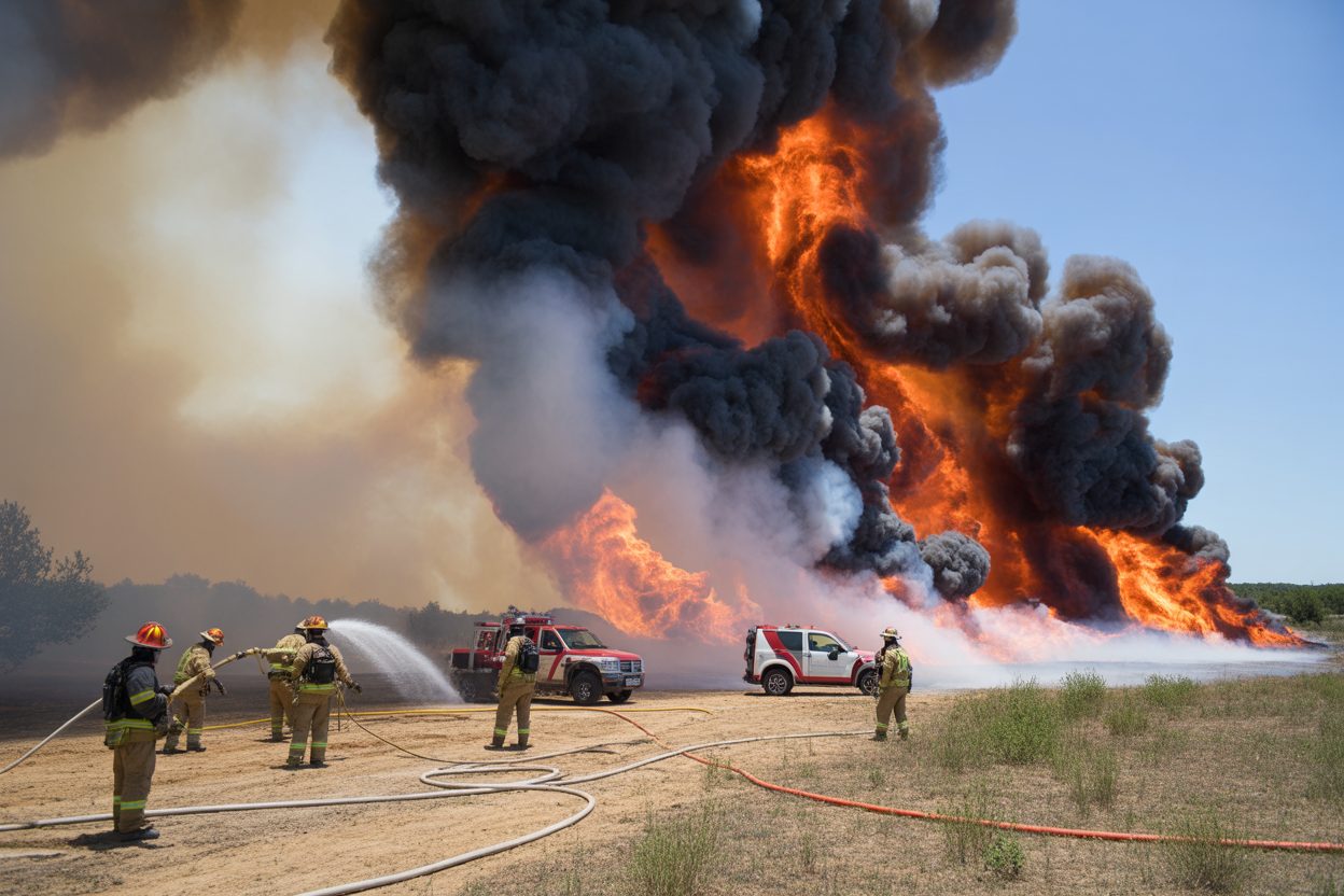 Six hectares en flammes à Saint-Martin-de-Crau : 180 pompiers face au vent Six hectares en flammes à Saint-Martin-de-Crau : 180 pompiers face au vent