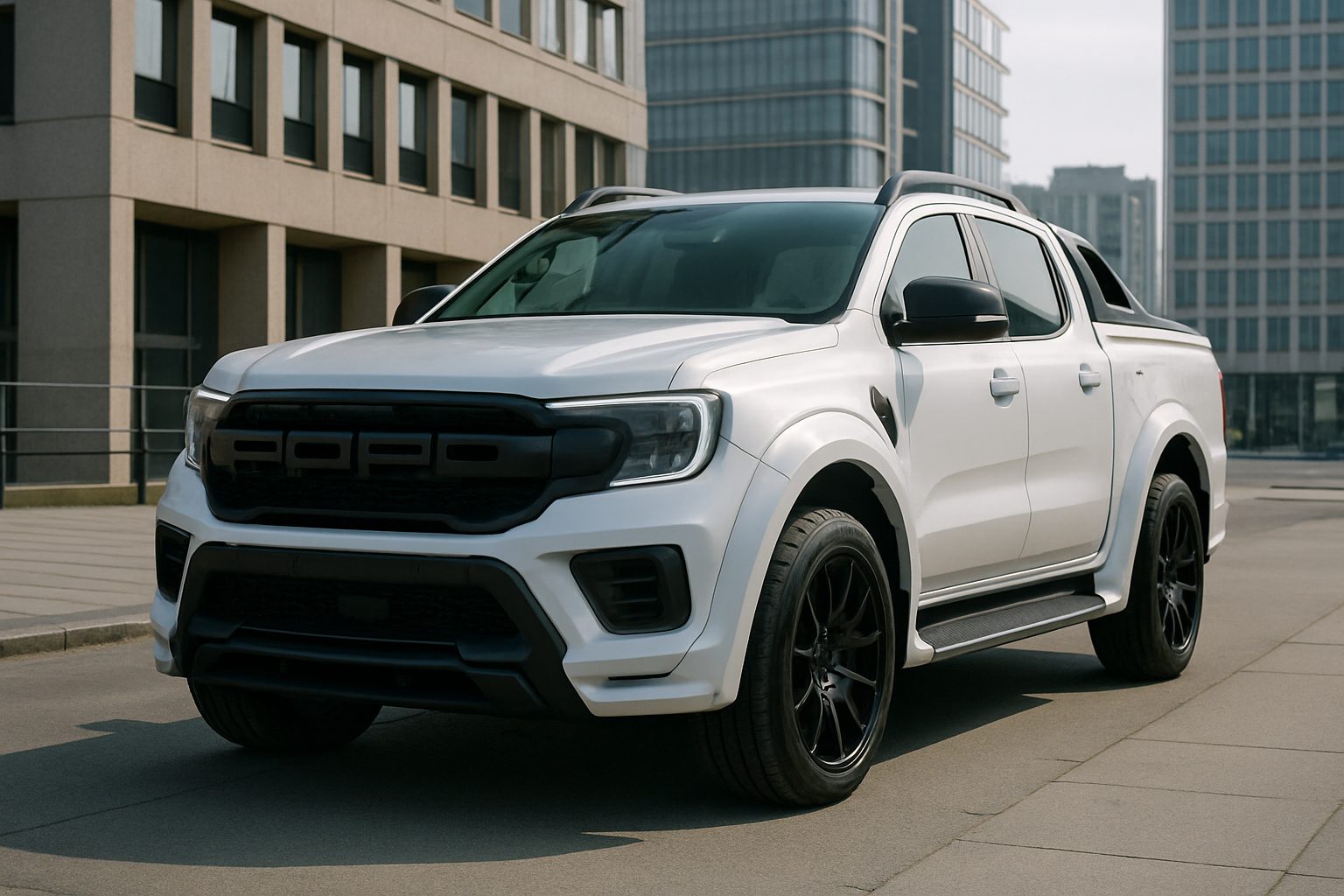 Ford Ranger MS-RT : une série limitée à 500 exemplaires sera dévoilée à Paris le 12 octobre 2026 Pickup Ford Ranger aux finitions sportives et carrosserie modifiée, photographié en environnement urbain