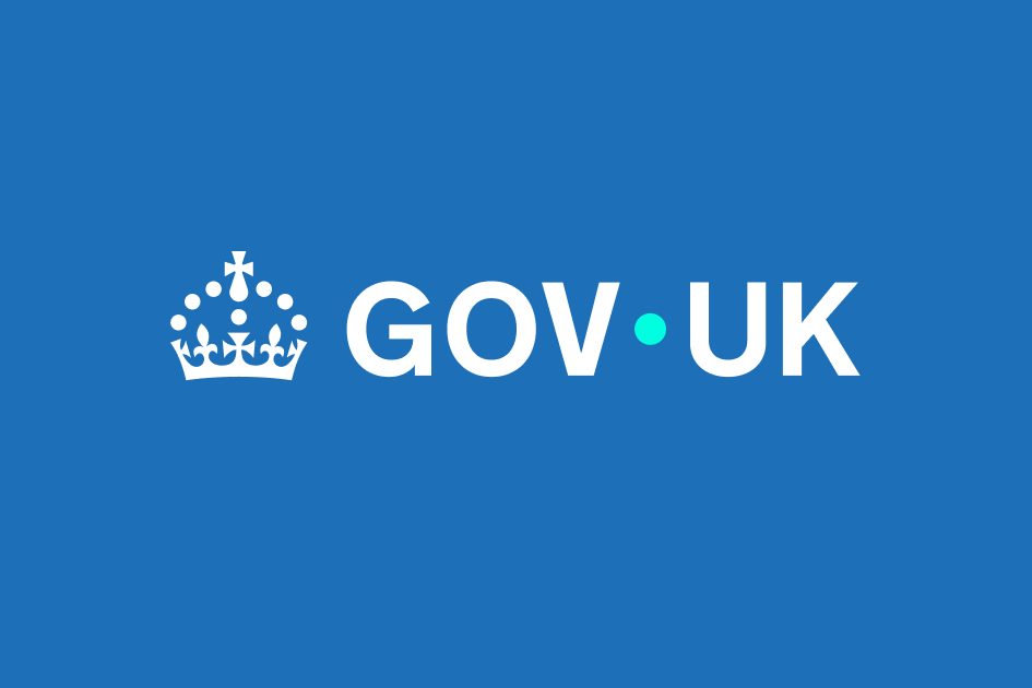 Logo GOV.UK avec couronne blanche sur fond bleu